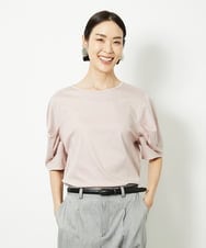 F6KJB37150 MICHEL KLEIN(小さいサイズ)(メゾン ドゥ サンク) [小さいサイズ]袖タックカットソー(接触冷感) ピンク