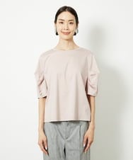 F6KJB37150 MICHEL KLEIN(小さいサイズ)(メゾン ドゥ サンク) [小さいサイズ]袖タックカットソー(接触冷感) ピンク