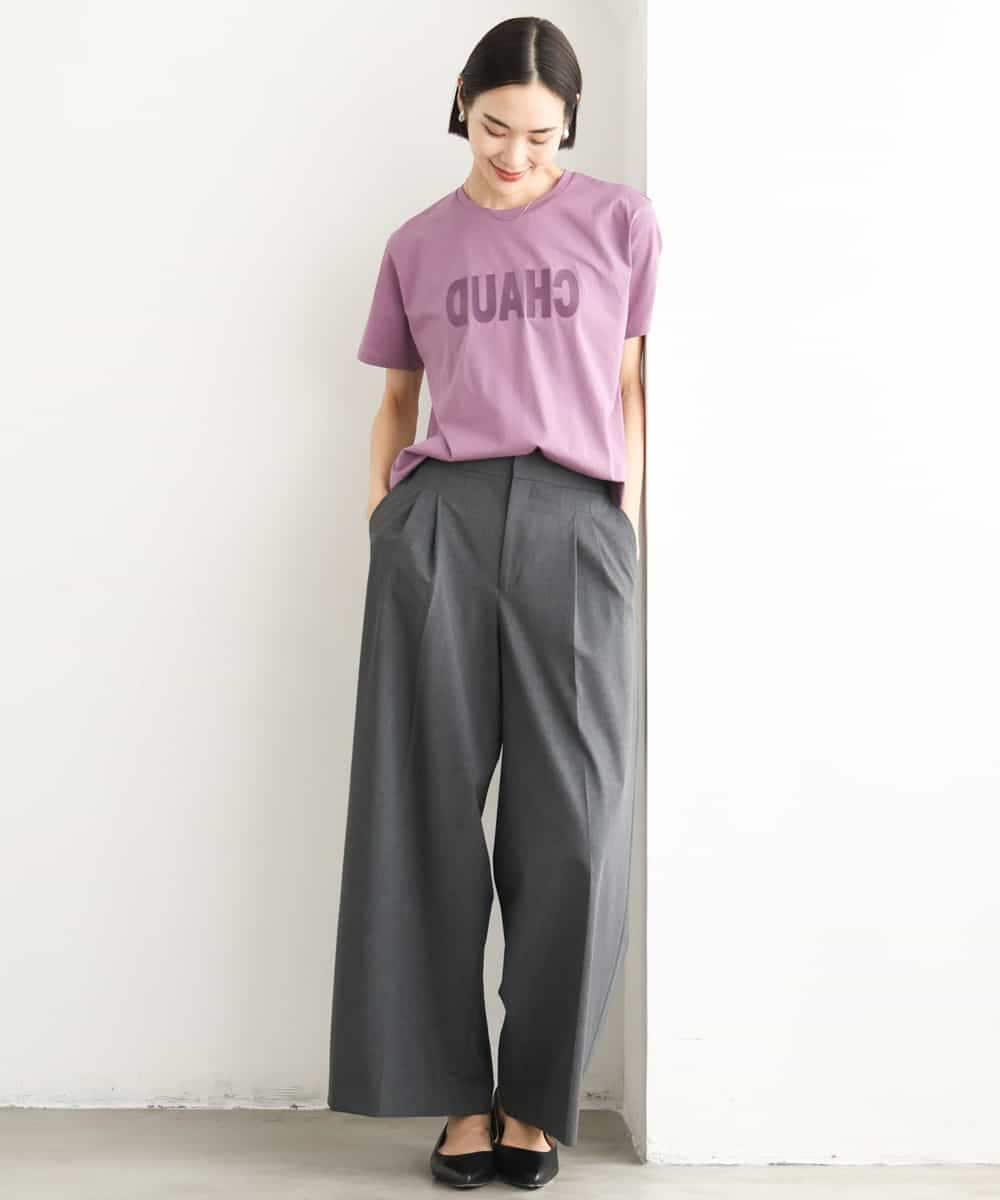 F6KJD20120 MICHEL KLEIN(小さいサイズ)(メゾン ドゥ サンク) 【小さいサイズ】フロッキーロゴTシャツ パープル