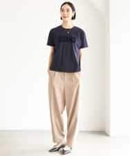 F6KJD20120 MICHEL KLEIN(小さいサイズ)(メゾン ドゥ サンク) 【小さいサイズ】フロッキーロゴTシャツ パープル