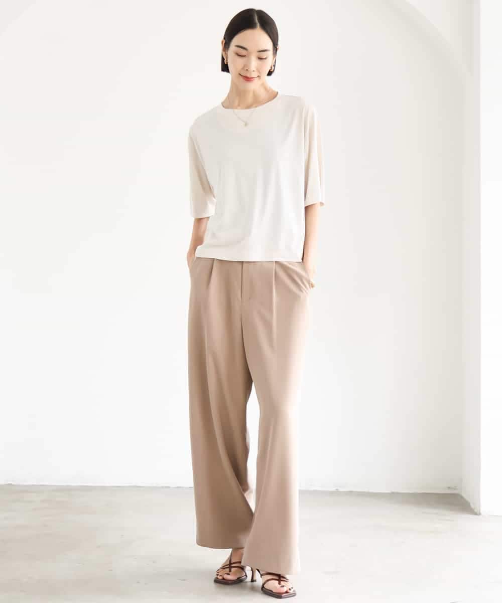 F6KJD21150 MICHEL KLEIN(小さいサイズ)(メゾン ドゥ サンク) 【小さいサイズ】ヴィンテージライクボックスTシャツ アイボリー