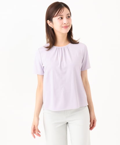 F6KJD23150 MICHEL KLEIN(小さいサイズ) 【小さいサイズ】ギャザーネックジョーゼットカットソー