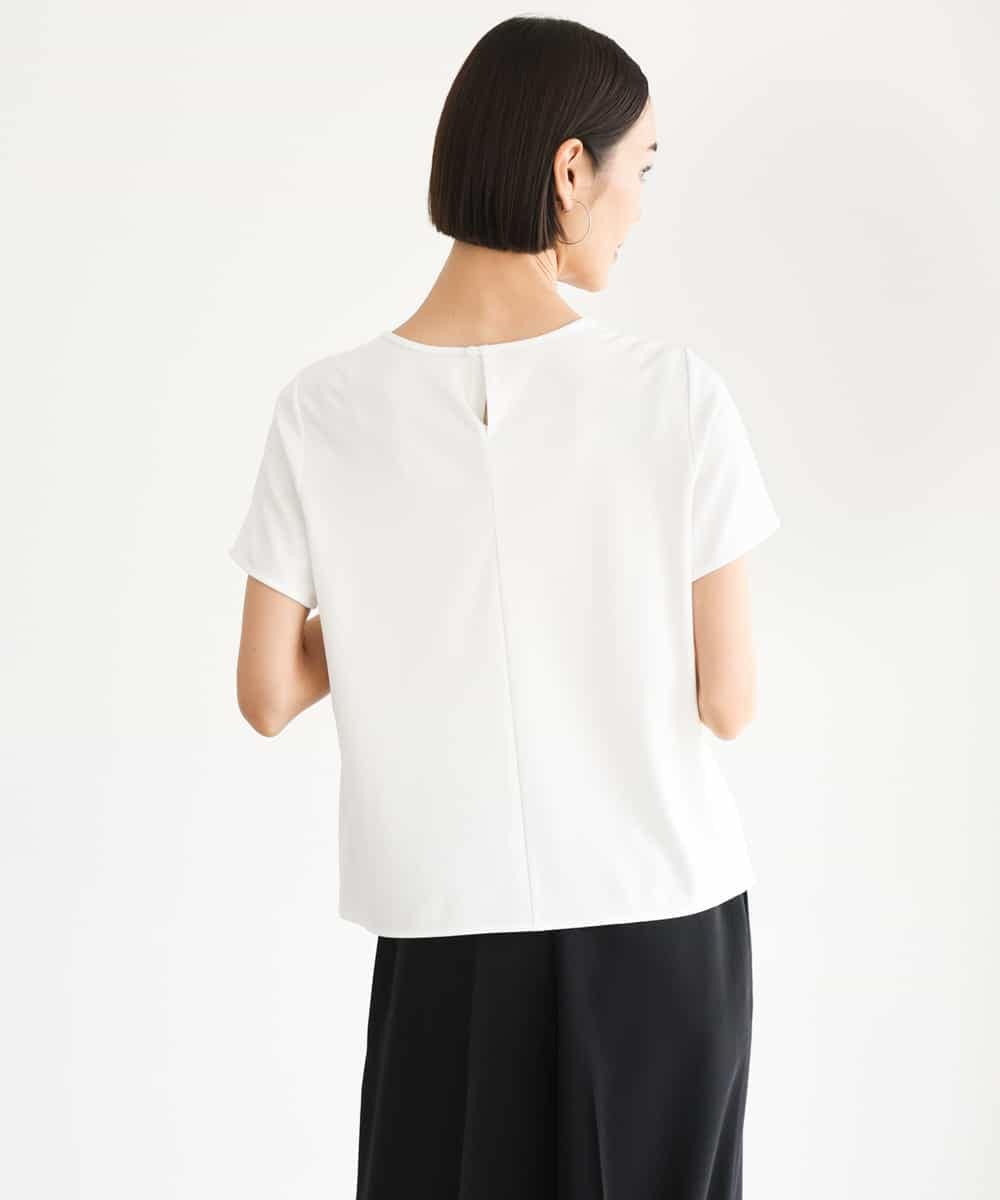 F6KJD23150 MICHEL KLEIN(小さいサイズ)(メゾン ドゥ サンク) 【小さいサイズ】ギャザーネックジョーゼットカットソー ラベンダー