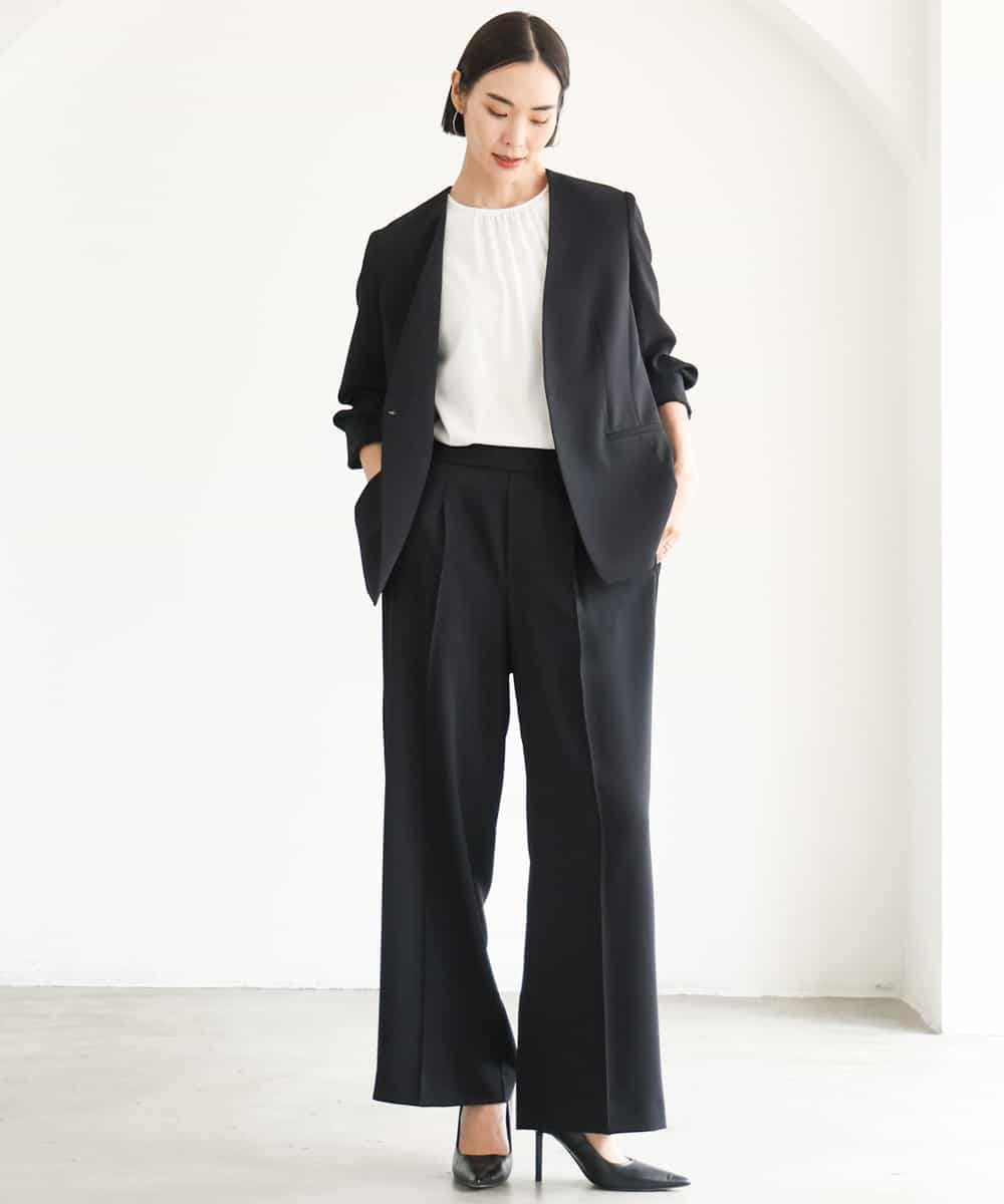 F6KJD23150 MICHEL KLEIN(小さいサイズ)(メゾン ドゥ サンク) 【小さいサイズ】ギャザーネックジョーゼットカットソー ラベンダー