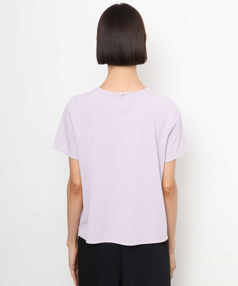 F6KJD23150 MICHEL KLEIN(小さいサイズ)(メゾン ドゥ サンク) 【小さいサイズ】ギャザーネックジョーゼットカットソー ラベンダー