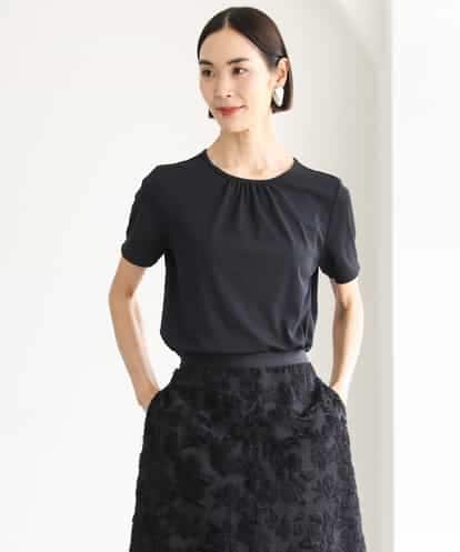 F6KJD23150 MICHEL KLEIN(小さいサイズ) 【小さいサイズ】ギャザーネックジョーゼットカットソー