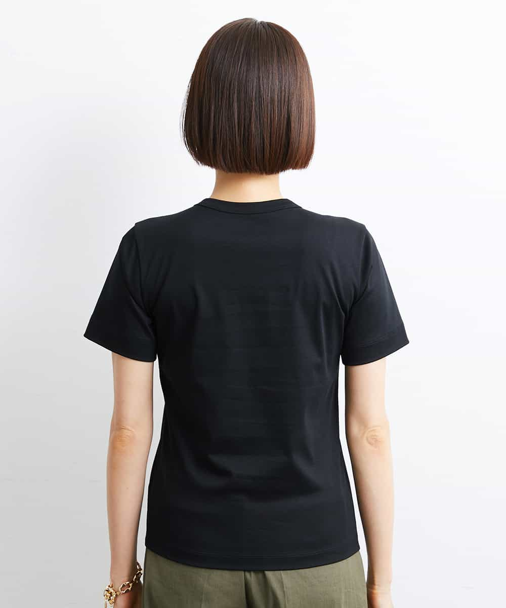 F6KJS40120 MICHEL KLEIN(小さいサイズ)(メゾン ドゥ サンク) [小さいサイズ]コットンスムースロゴTシャツ（YURI KOBAYASHIコラボ） ホワイト(90)