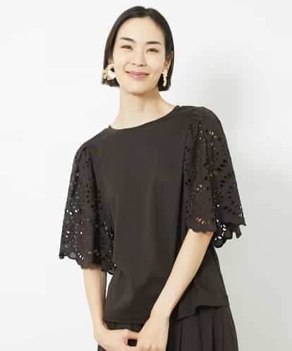 F6KJV30150  [小さいサイズ]スカラップレーススリーブカットソー(セットアップ対応)