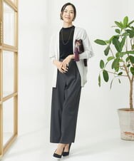 F6LAA01240 MICHEL KLEIN(小さいサイズ)(メゾン ドゥ サンク) [小さいサイズ]ソフトタッチチノワイドパンツ ライトグリーン