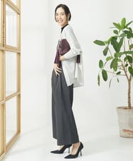 F6LAA01240 MICHEL KLEIN(小さいサイズ)(メゾン ドゥ サンク) [小さいサイズ]ソフトタッチチノワイドパンツ ライトグリーン