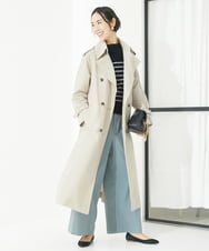 F6LAA01240 MICHEL KLEIN(小さいサイズ)(メゾン ドゥ サンク) [小さいサイズ]ソフトタッチチノワイドパンツ ライトグリーン