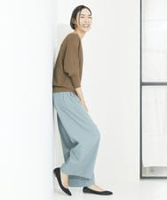 F6LAA01240 MICHEL KLEIN(小さいサイズ)(メゾン ドゥ サンク) [小さいサイズ]ソフトタッチチノワイドパンツ ライトグリーン