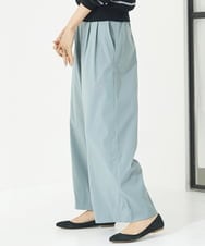 F6LAA01240 MICHEL KLEIN(小さいサイズ)(メゾン ドゥ サンク) [小さいサイズ]ソフトタッチチノワイドパンツ ライトグリーン