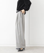 F6LAA09220 MICHEL KLEIN(小さいサイズ)(メゾン ドゥ サンク) [小さいサイズ]ツイルタックワイドパンツ ブラウン