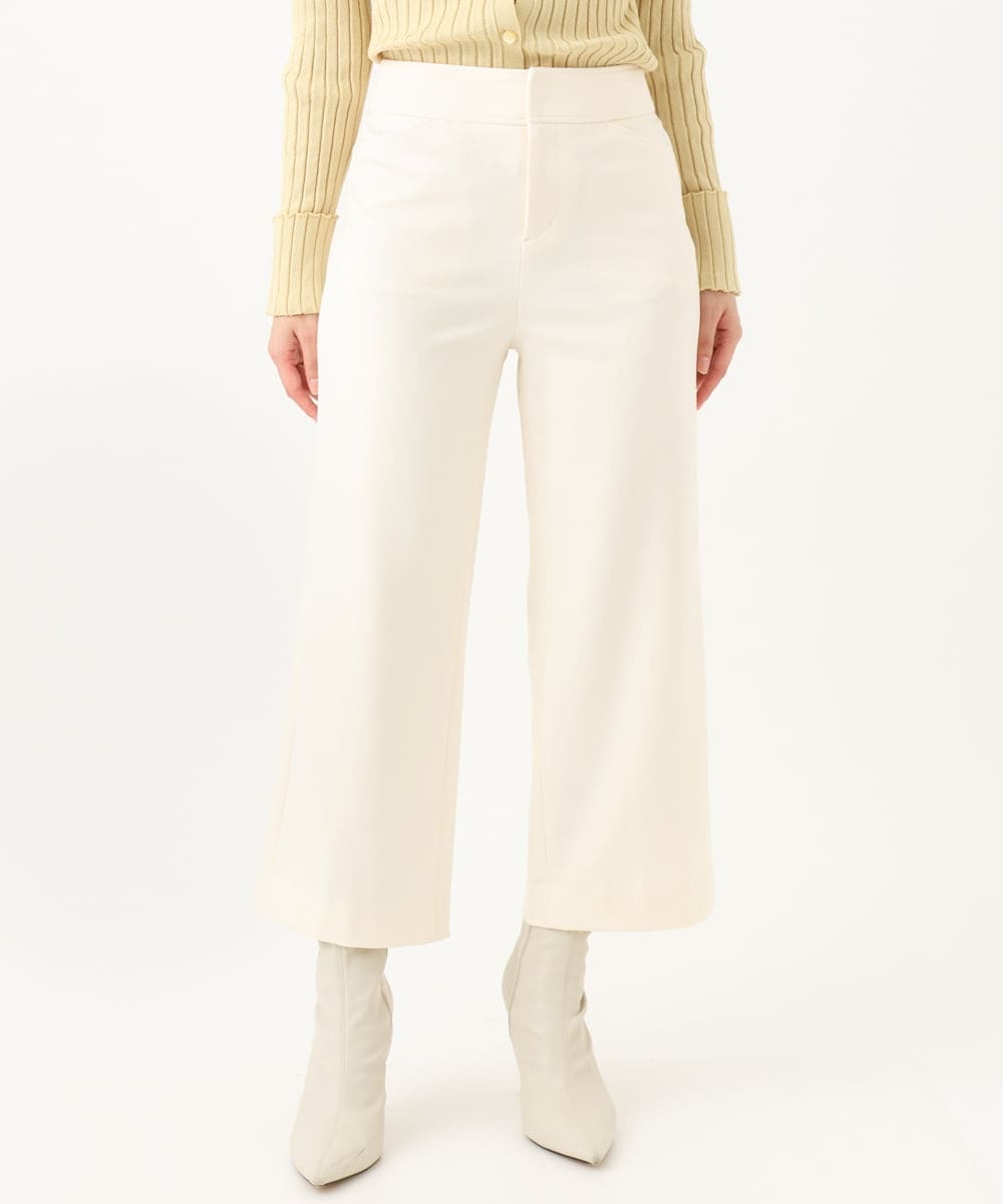 F6LAA30180 MICHEL KLEIN(小さいサイズ)(メゾン ドゥ サンク) [小さいサイズ]裏起毛ワイドクロップドパンツ(機能素材/定番人気/新色追加) ネイビー
