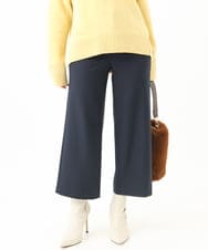 F6LAA30180 MICHEL KLEIN(小さいサイズ)(メゾン ドゥ サンク) [小さいサイズ]裏起毛ワイドクロップドパンツ(機能素材/定番人気/新色追加) ネイビー