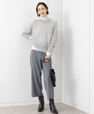 F6LAA30200 MICHEL KLEIN(小さいサイズ)(メゾン ドゥ サンク) [小さいサイズ]裏起毛ワイドクロップドパンツ(機能素材/新素材) ホワイト