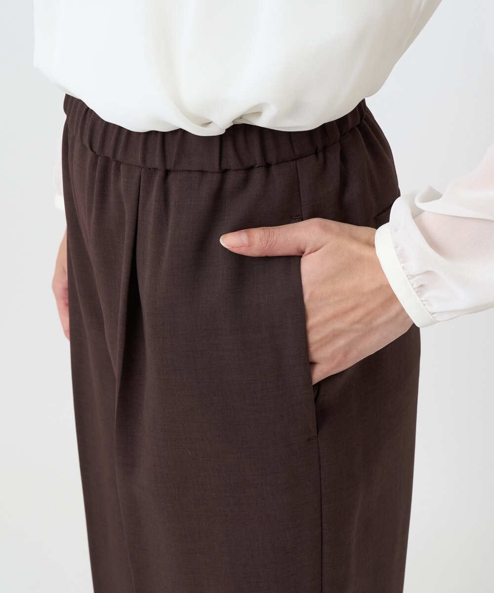 F6LAD10230 MICHEL KLEIN(小さいサイズ)(メゾン ドゥ サンク) [小さいサイズ]コージーワイドパンツ バーガンディ