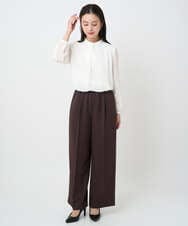 F6LAD10230 MICHEL KLEIN(小さいサイズ)(メゾン ドゥ サンク) [小さいサイズ]コージーワイドパンツ バーガンディ