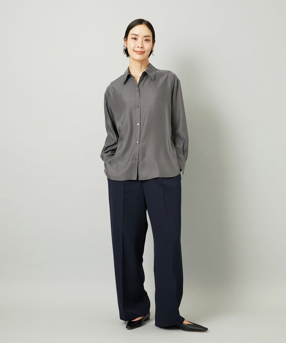 F6LAD10230 MICHEL KLEIN(小さいサイズ)(メゾン ドゥ サンク) [小さいサイズ]コージーワイドパンツ バーガンディ