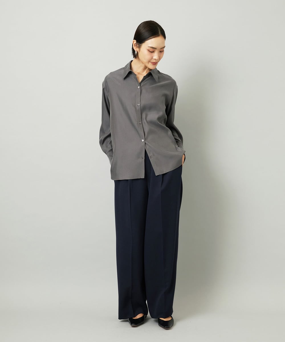 F6LAD10230 MICHEL KLEIN(小さいサイズ)(メゾン ドゥ サンク) [小さいサイズ]コージーワイドパンツ バーガンディ