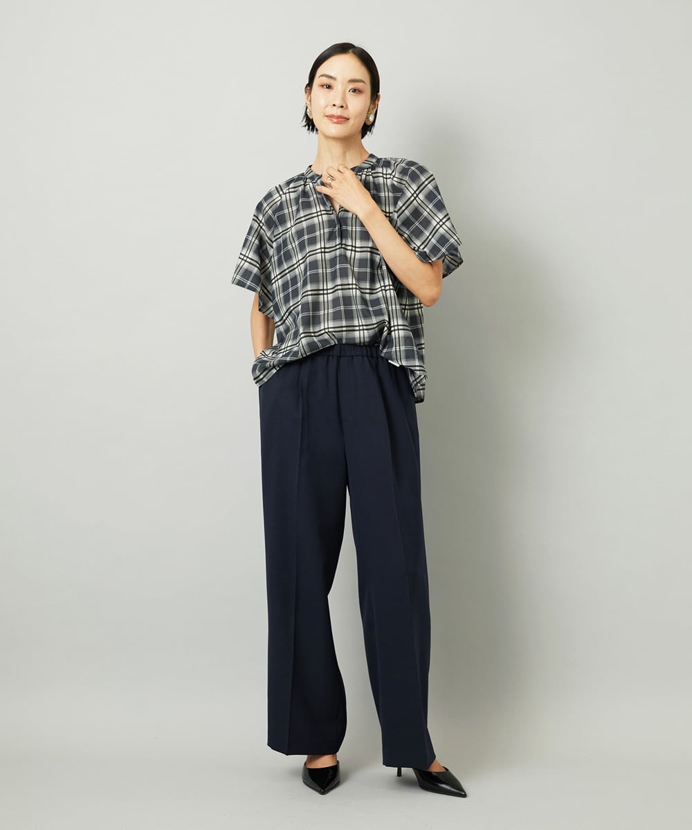 F6LAD10230 MICHEL KLEIN(小さいサイズ)(メゾン ドゥ サンク) [小さいサイズ]コージーワイドパンツ バーガンディ