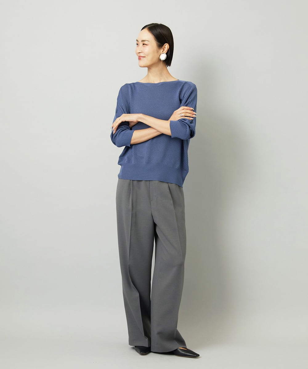 F6LAD10230 MICHEL KLEIN(小さいサイズ)(メゾン ドゥ サンク) [小さいサイズ]コージーワイドパンツ バーガンディ