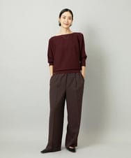 F6LAD10230 MICHEL KLEIN(小さいサイズ)(メゾン ドゥ サンク) [小さいサイズ]コージーワイドパンツ バーガンディ