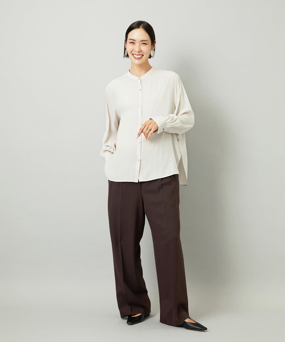 F6LAD10230 MICHEL KLEIN(小さいサイズ)(メゾン ドゥ サンク) [小さいサイズ]コージーワイドパンツ バーガンディ