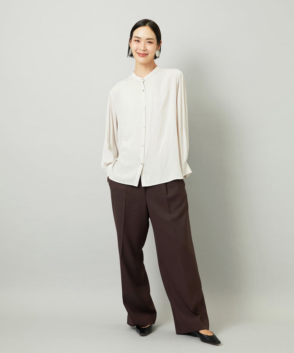 F6LAD10230 MICHEL KLEIN(小さいサイズ)(メゾン ドゥ サンク) [小さいサイズ]コージーワイドパンツ バーガンディ