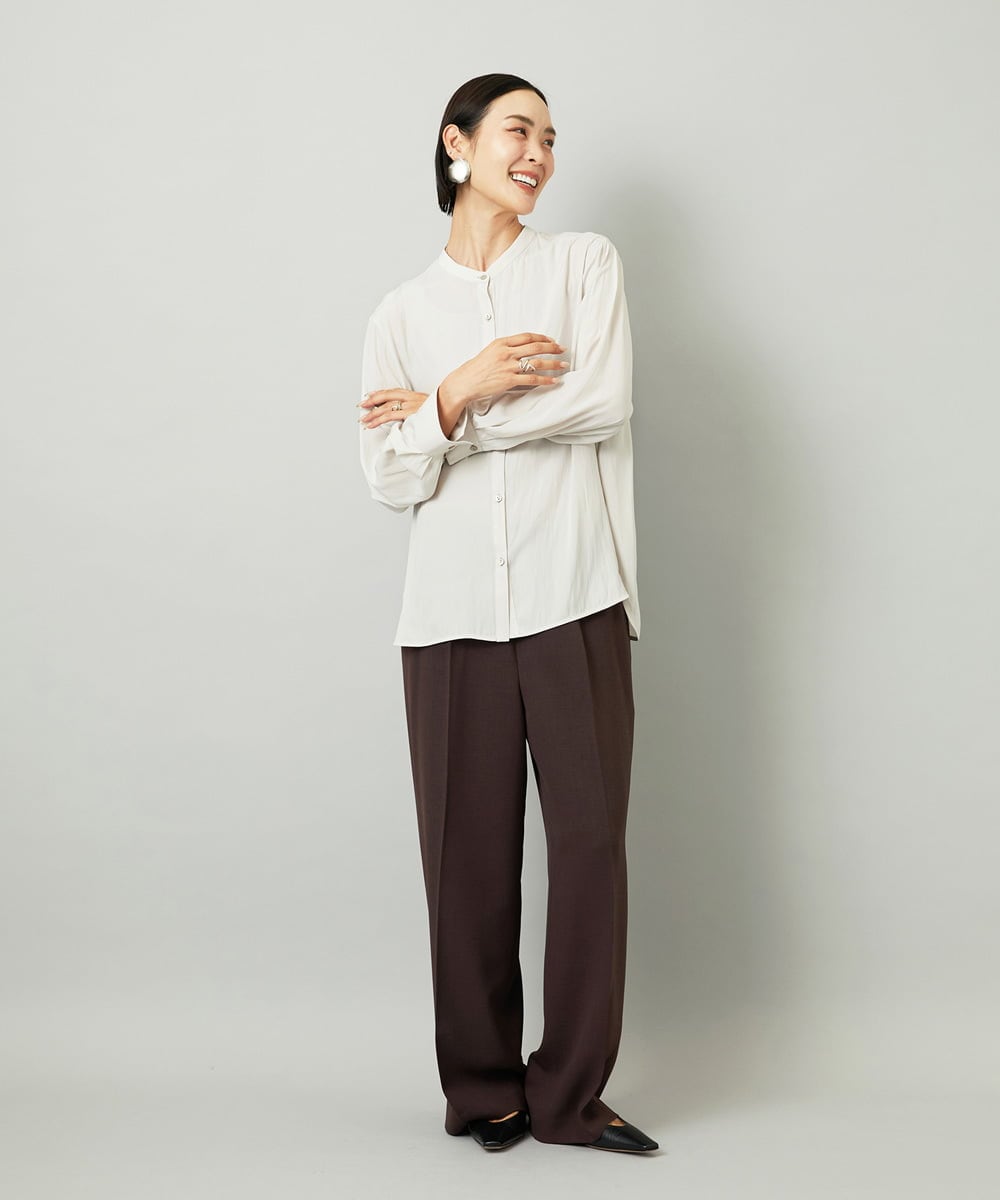 F6LAD10230 MICHEL KLEIN(小さいサイズ)(メゾン ドゥ サンク) [小さいサイズ]コージーワイドパンツ バーガンディ