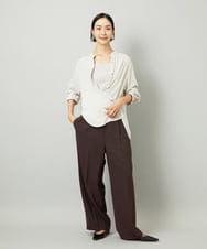 F6LAD10230 MICHEL KLEIN(小さいサイズ)(メゾン ドゥ サンク) [小さいサイズ]コージーワイドパンツ バーガンディ