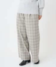 F6LAD13260 MICHEL KLEIN(小さいサイズ)(メゾン ドゥ サンク) [小さいサイズ]2WAYストレッチチェックワイドパンツ ライトグレー