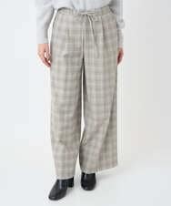 F6LAD13260 MICHEL KLEIN(小さいサイズ)(メゾン ドゥ サンク) [小さいサイズ]2WAYストレッチチェックワイドパンツ ライトグレー