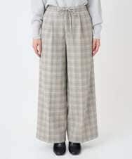 F6LAD13260 MICHEL KLEIN(小さいサイズ)(メゾン ドゥ サンク) [小さいサイズ]2WAYストレッチチェックワイドパンツ ライトグレー