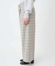 F6LAD13260 MICHEL KLEIN(小さいサイズ)(メゾン ドゥ サンク) [小さいサイズ]2WAYストレッチチェックワイドパンツ ライトグレー