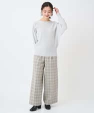 F6LAD13260 MICHEL KLEIN(小さいサイズ)(メゾン ドゥ サンク) [小さいサイズ]2WAYストレッチチェックワイドパンツ ライトグレー