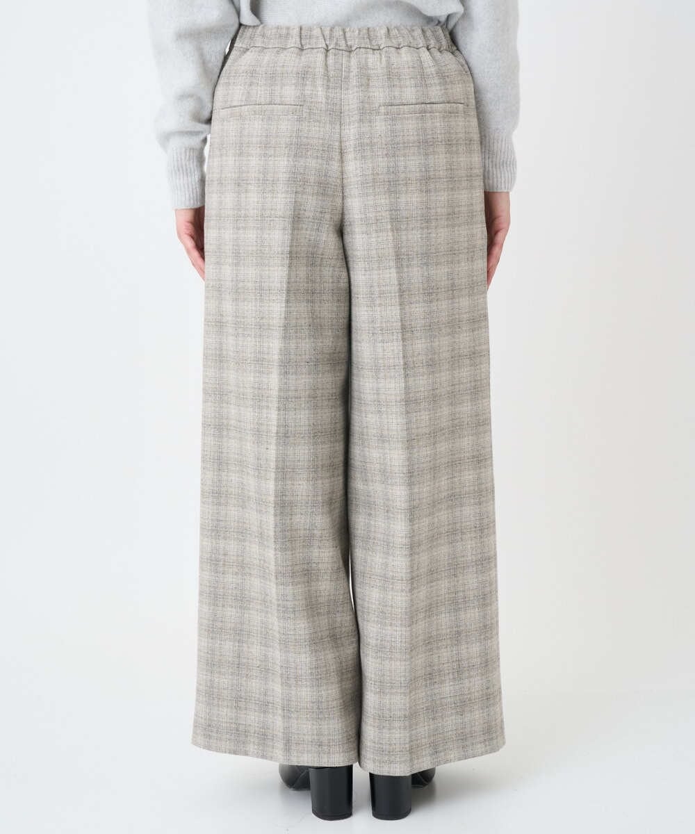 F6LAD13260 MICHEL KLEIN(小さいサイズ)(メゾン ドゥ サンク) [小さいサイズ]2WAYストレッチチェックワイドパンツ ライトグレー
