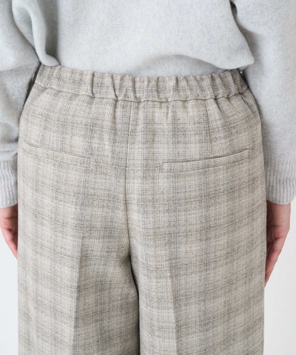 F6LAD13260 MICHEL KLEIN(小さいサイズ)(メゾン ドゥ サンク) [小さいサイズ]2WAYストレッチチェックワイドパンツ ライトグレー