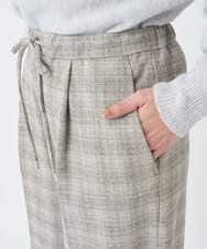 F6LAD13260 MICHEL KLEIN(小さいサイズ)(メゾン ドゥ サンク) [小さいサイズ]2WAYストレッチチェックワイドパンツ ライトグレー