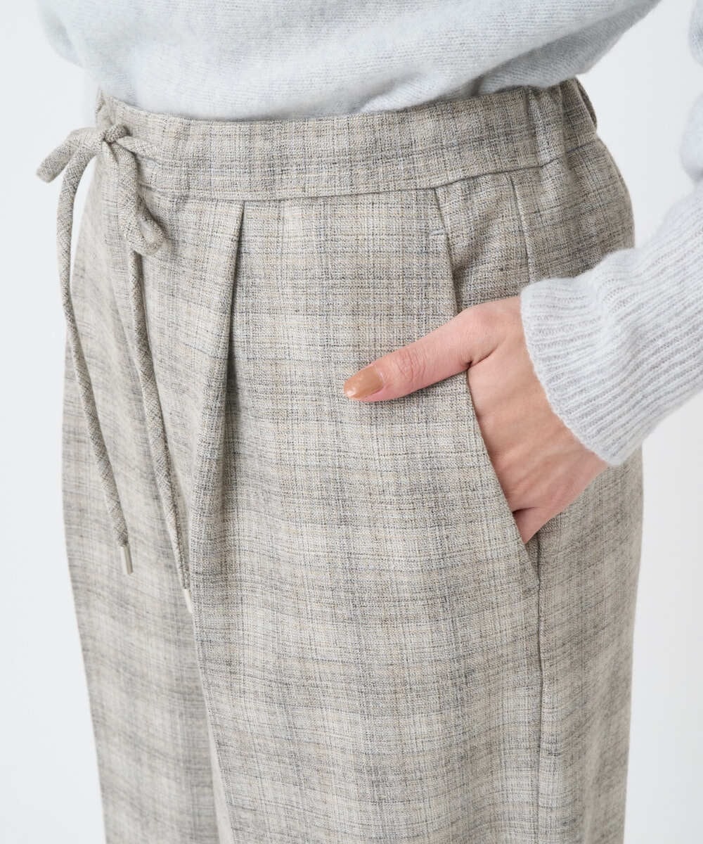 F6LAD13260 MICHEL KLEIN(小さいサイズ)(メゾン ドゥ サンク) [小さいサイズ]2WAYストレッチチェックワイドパンツ ライトグレー