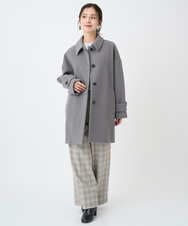 F6LAD13260 MICHEL KLEIN(小さいサイズ)(メゾン ドゥ サンク) [小さいサイズ]2WAYストレッチチェックワイドパンツ ライトグレー