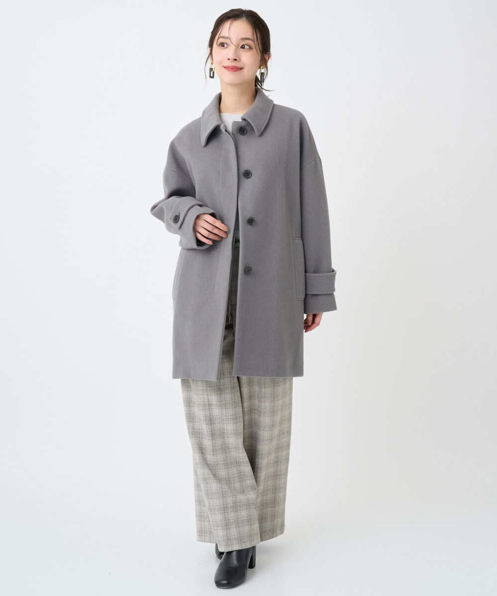 F6LAD13260 MICHEL KLEIN(小さいサイズ)(メゾン ドゥ サンク) [小さいサイズ]2WAYストレッチチェックワイドパンツ ライトグレー