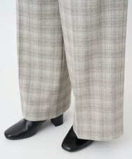 F6LAD13260 MICHEL KLEIN(小さいサイズ)(メゾン ドゥ サンク) [小さいサイズ]2WAYストレッチチェックワイドパンツ ライトグレー