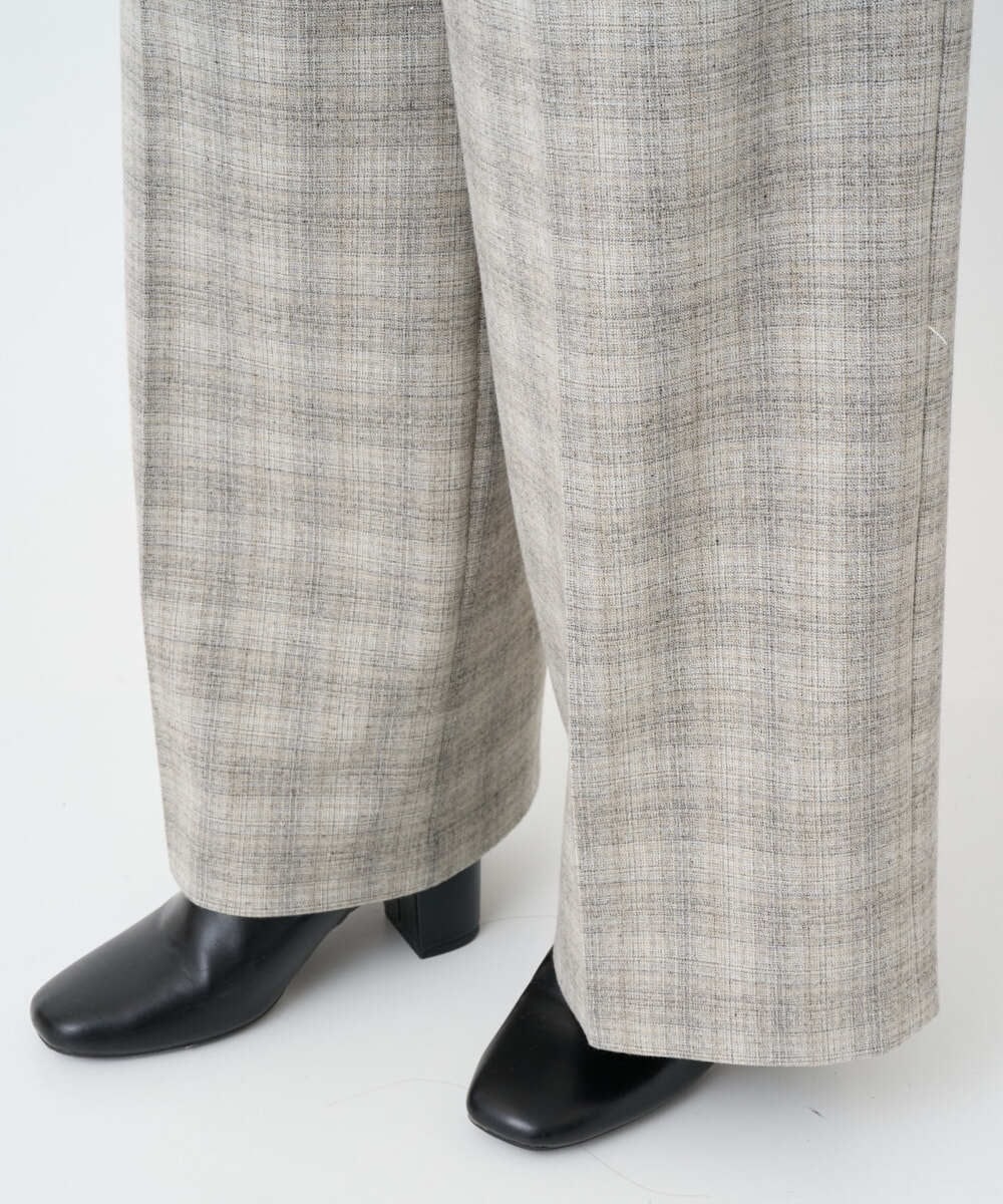 F6LAD13260 MICHEL KLEIN(小さいサイズ)(メゾン ドゥ サンク) [小さいサイズ]2WAYストレッチチェックワイドパンツ ライトグレー