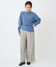 F6LAD13260 MICHEL KLEIN(小さいサイズ)(メゾン ドゥ サンク) [小さいサイズ]2WAYストレッチチェックワイドパンツ ライトグレー