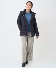 F6LAD13260 MICHEL KLEIN(小さいサイズ)(メゾン ドゥ サンク) [小さいサイズ]2WAYストレッチチェックワイドパンツ ライトグレー