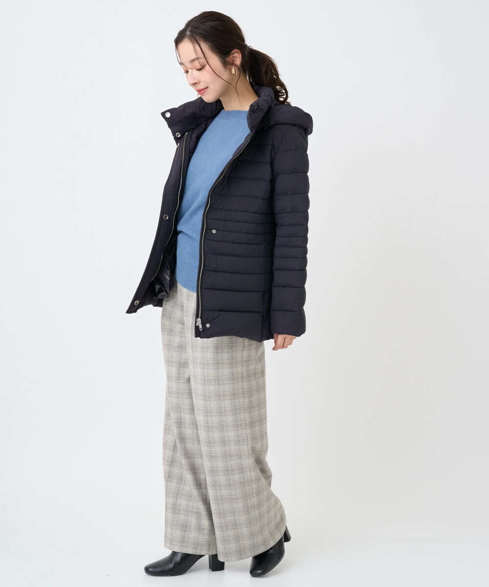 F6LAD13260 MICHEL KLEIN(小さいサイズ)(メゾン ドゥ サンク) [小さいサイズ]2WAYストレッチチェックワイドパンツ ライトグレー