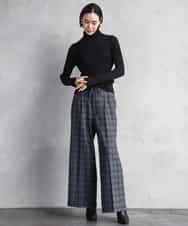 F6LAD13260 MICHEL KLEIN(小さいサイズ)(メゾン ドゥ サンク) [小さいサイズ]2WAYストレッチチェックワイドパンツ ライトグレー