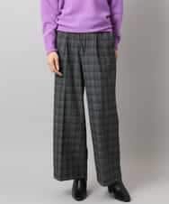 F6LAD13260 MICHEL KLEIN(小さいサイズ)(メゾン ドゥ サンク) [小さいサイズ]2WAYストレッチチェックワイドパンツ ライトグレー